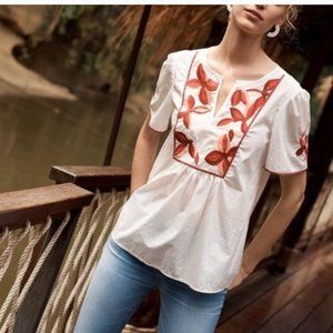 Madewell Embroidered Fable Boho Festival Top Small New
